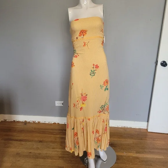 Free People Rosie Posie Midi Dress, BNWT with flaw, Size L - Picture 2 of 11